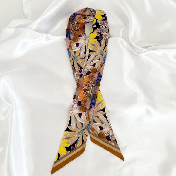 TWILLY Silk Midnight Park Twill Band Headband Scarf - Picture 8 of 11